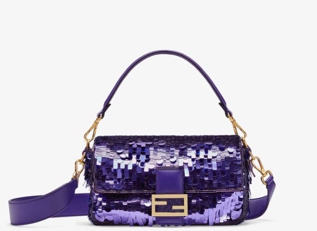 Fendi Baguette Purple Sequins