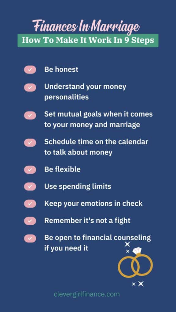 Finances in marriage infographic