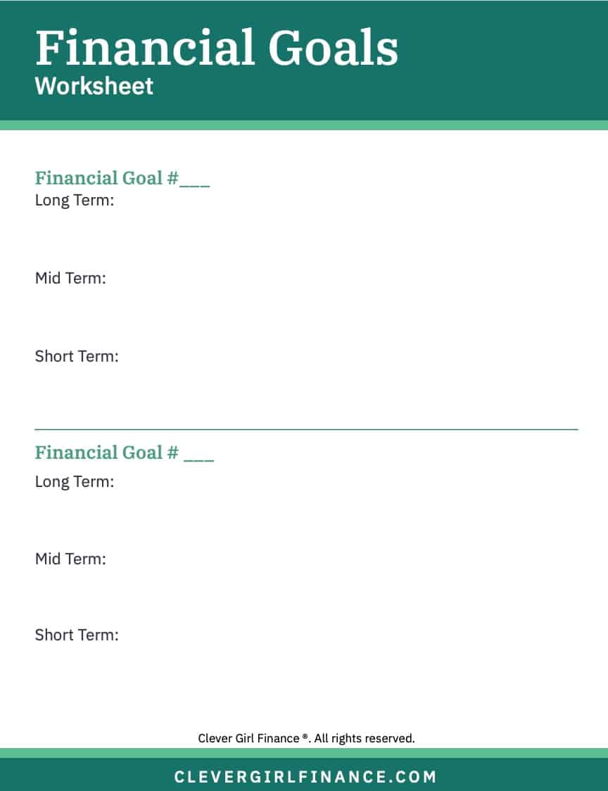 Financial Goal Setting Worksheet