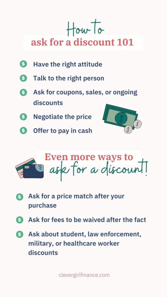 How to ask for discount infographic