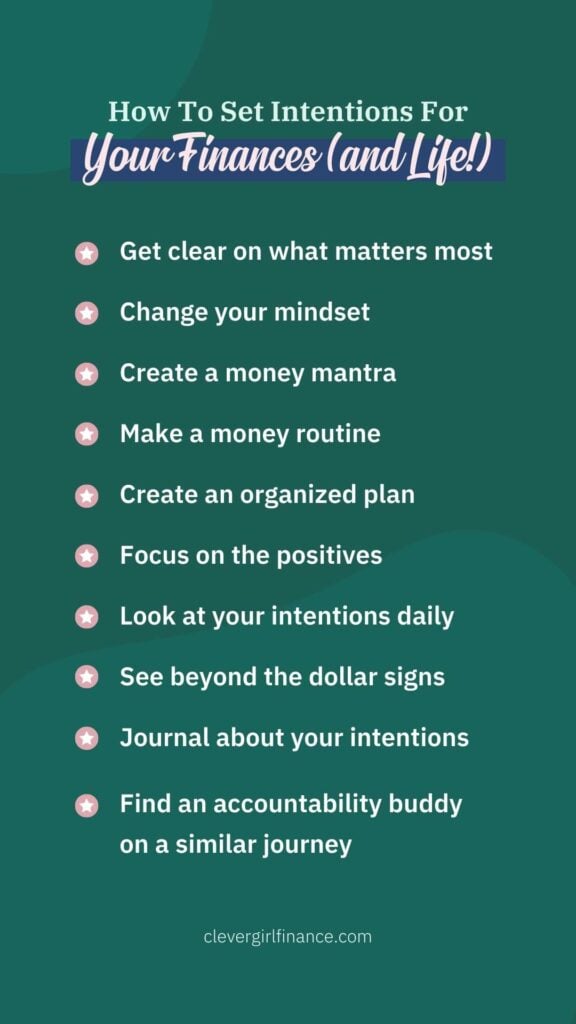 How to set intentions infographic