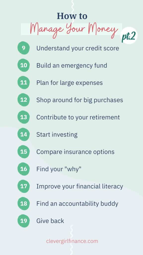 Manage your money infographic 2