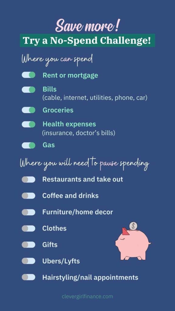 No spend challenge infographic