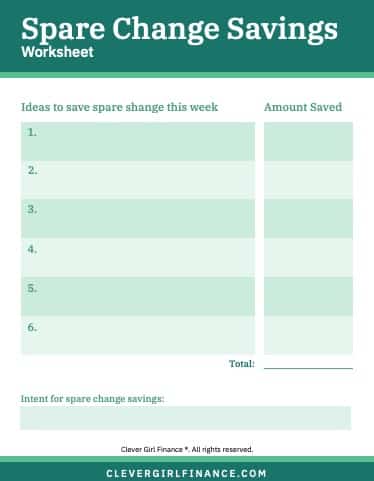 Spare change savings challenge