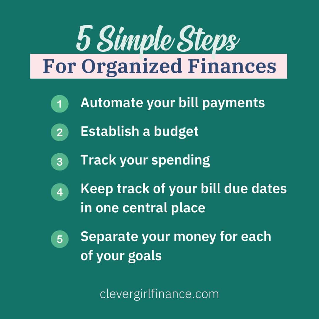 Steps for organized finances