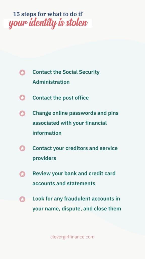 Stolen identity action steps graphic 2