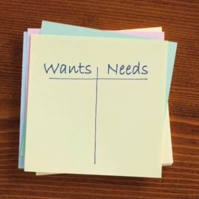 Wants vs needs